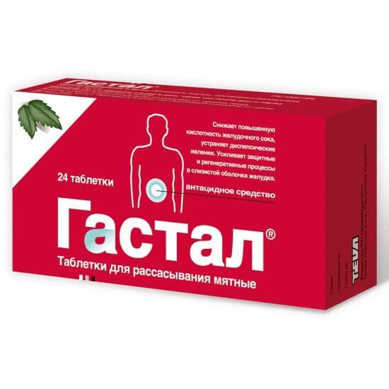 гастал таблетки №24 мята