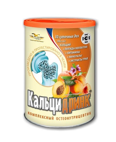 кальцидринк персик порошок 390 г