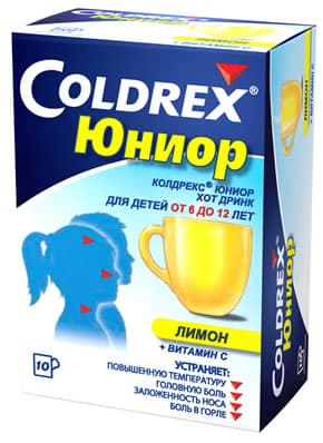 колдрекс юниор хот дринк №10 порошок для пригот, р-ра