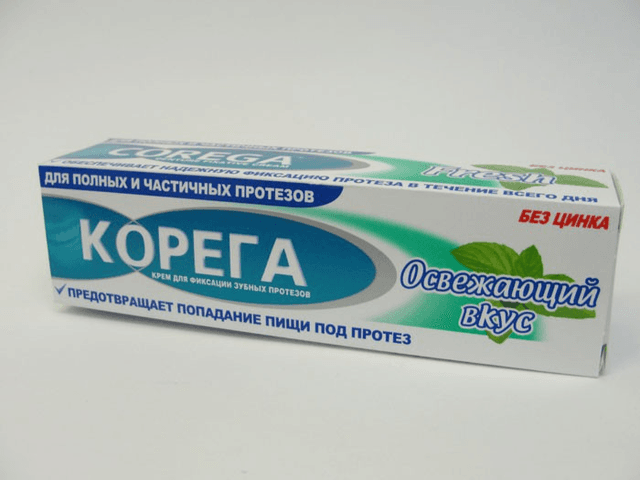 корега крем для зубных протезов освежающий вкус 40 мл