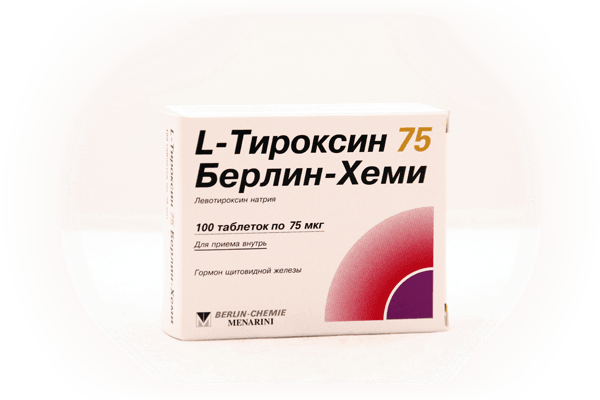 л-тироксин берлин-хеми 75 мкг №100 табл