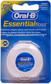 oral-b зубная нить essential невощеная 50 м