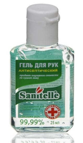 санитель гель для рук антисептический 50 мл с витамином е и алоэ