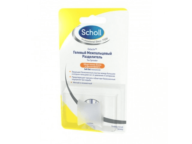 scholl разделитель межпальцевый гелевый №1 универсальный размер