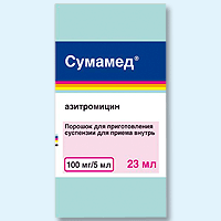 сумамед пор для суспензия внут, 100 мг/5 мл флакон 17 г (20 мл)
