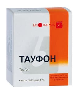 тауфон 4% 10мл глазные капли флакон капельница