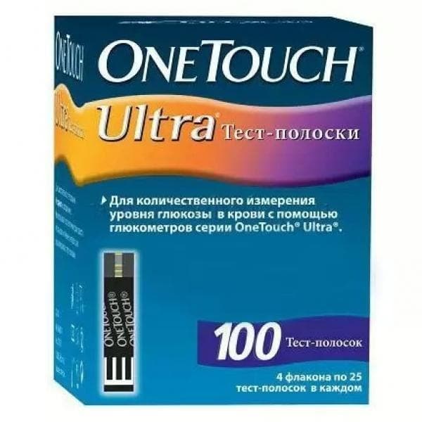 тест-полоски для глюкометра one touch ультра №100