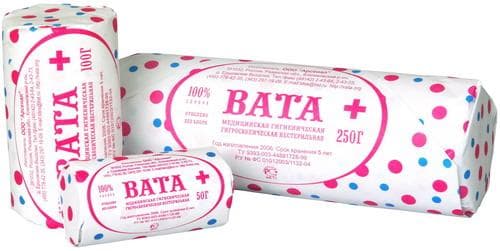 вата нестерильный хир, 100г амелия