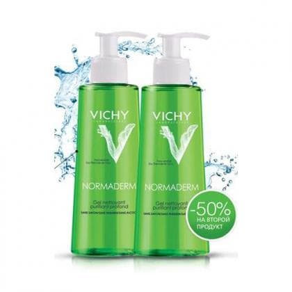 vichy нормадерм гель очищающий 200 мл №2 флакона