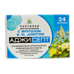 аджисепт эвкалипт-ментол №24 пастилки