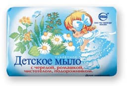 мыло детское 100г с экстрактом череды, ромашки, чистотела, подорожника