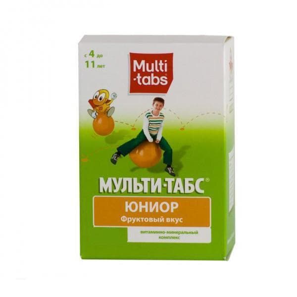 мульти-табс юниор 4 - 11 лет фруктовый №60 таблетки жевательные