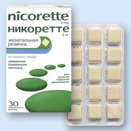 никоретте фреш минт жевательная резинка свеж, мята 2мг n30