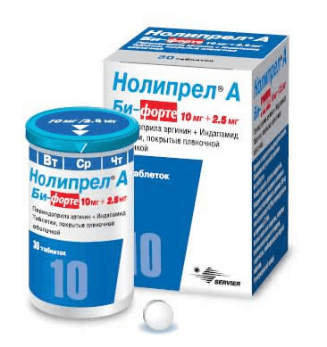 нолипрел а би форте таблетки покрытые оболочкой 10мг/2,5мг n30