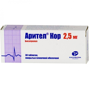 Купить арител кор 2,5 мг №30 табл цена и отзывы