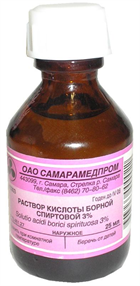 Купить борная кислота раствор спиртовой 3% 25 мл цена и отзывы