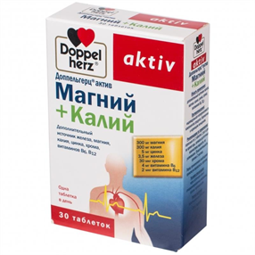 Купить доппельгерц актив магний плюс калий №30 таблетки по цене 387 руб ...