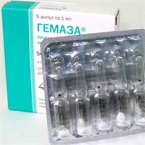 Купить гемаза лиофилизированный в/в 5000 ме 1мл №5 амп цена и отзывы