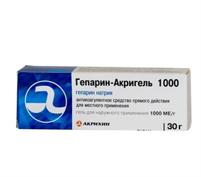 Купить гепарин-акригель 1000 гель 30 г цена и отзывы