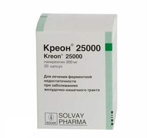 Купить креон 25000 капсулы 300мг №20 цена и отзывы