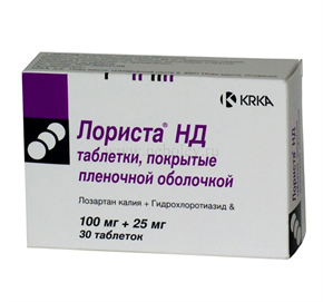 Купить лориста нд таблетки покрытые оболочкой 100мг плюс 25мг №30 цена и отзывы