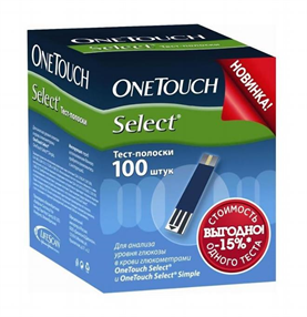 Купить тест-полоски для глюкометра one touch селект №100 цена и отзывы